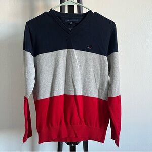 Tommy Hilfiger Men's Colorblock Sweater - Red, Gray, and Black